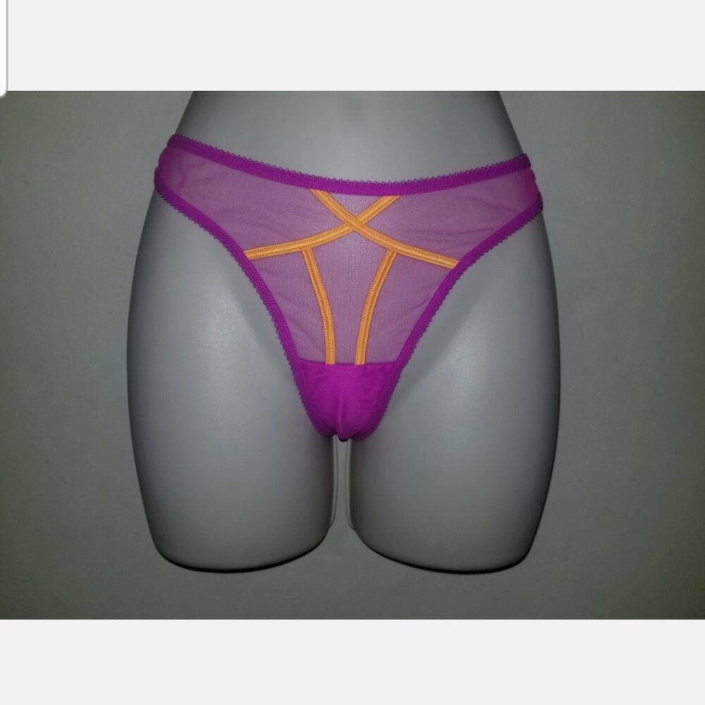 Honey Birdette Saskia Thong Magenta with Orange NWT
